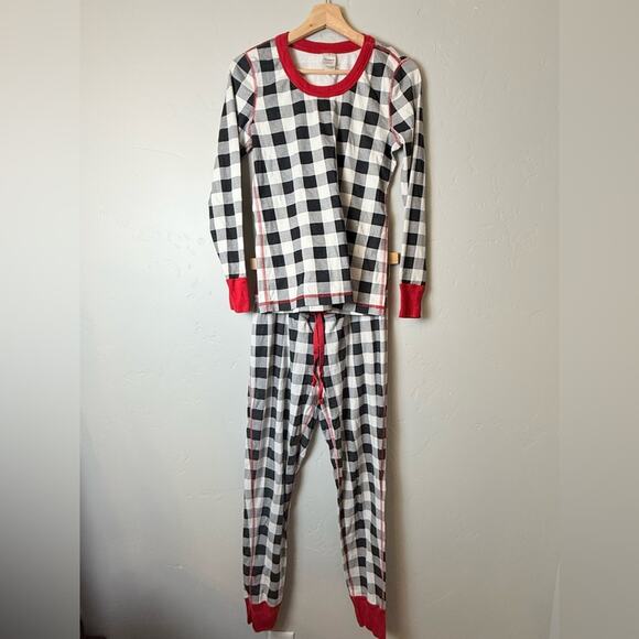 Hanna Andersson Women's Holiday Print Long John Pajamas Buffalo Plaid Medium - Picture 2 of 7